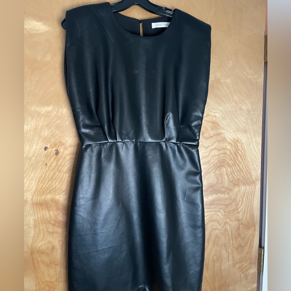 Bishop + Young black faux leather dress - size L never worn